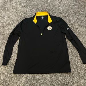 Mens Pittsburgh Steelers half zip performance long sleeve
